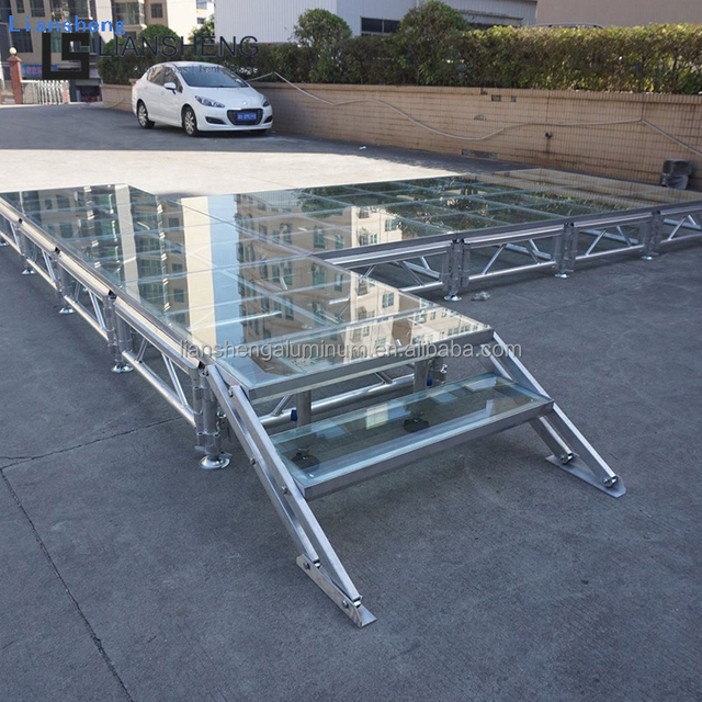 Etapa de acrílico transparente del panel los 4*4ft del panel transparente de la altura ajustable