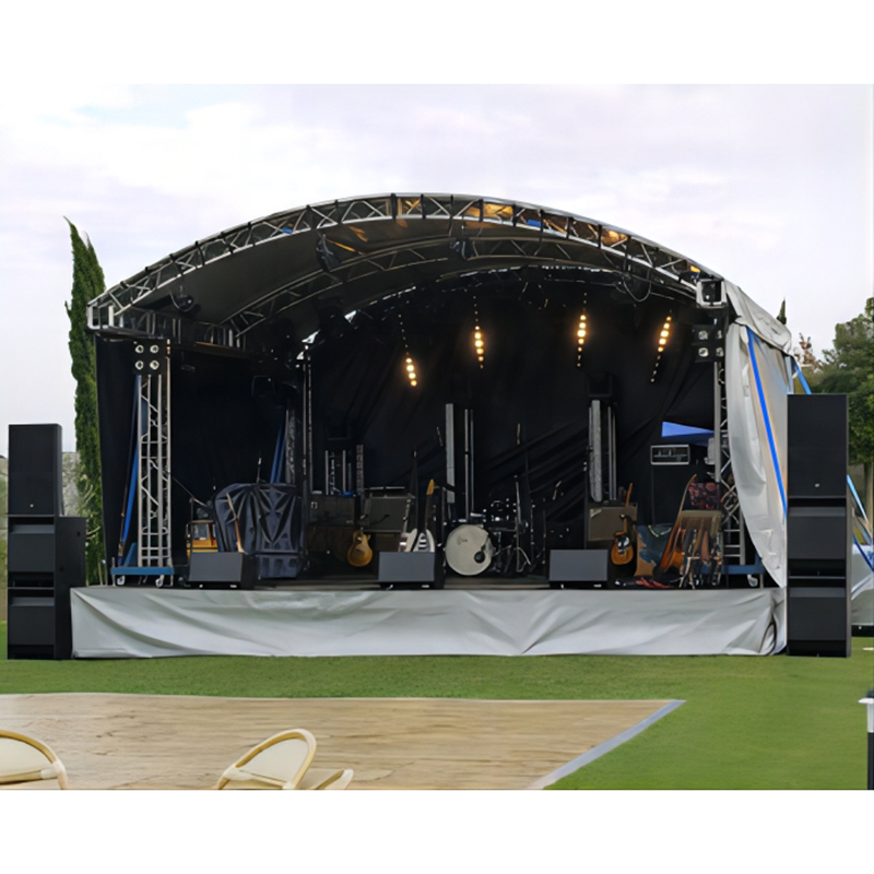 Podio de escenario de concierto de aleación de aluminio exterior, escenario con sistema de armadura Lage, precio de fábrica 