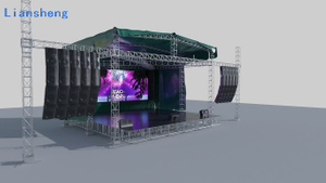 Armazón de aluminio para eventos, techo curvo, sistema de armazón, concierto al aire libre, plataforma de escenario, luces separadoras, exhibiciones de armazones