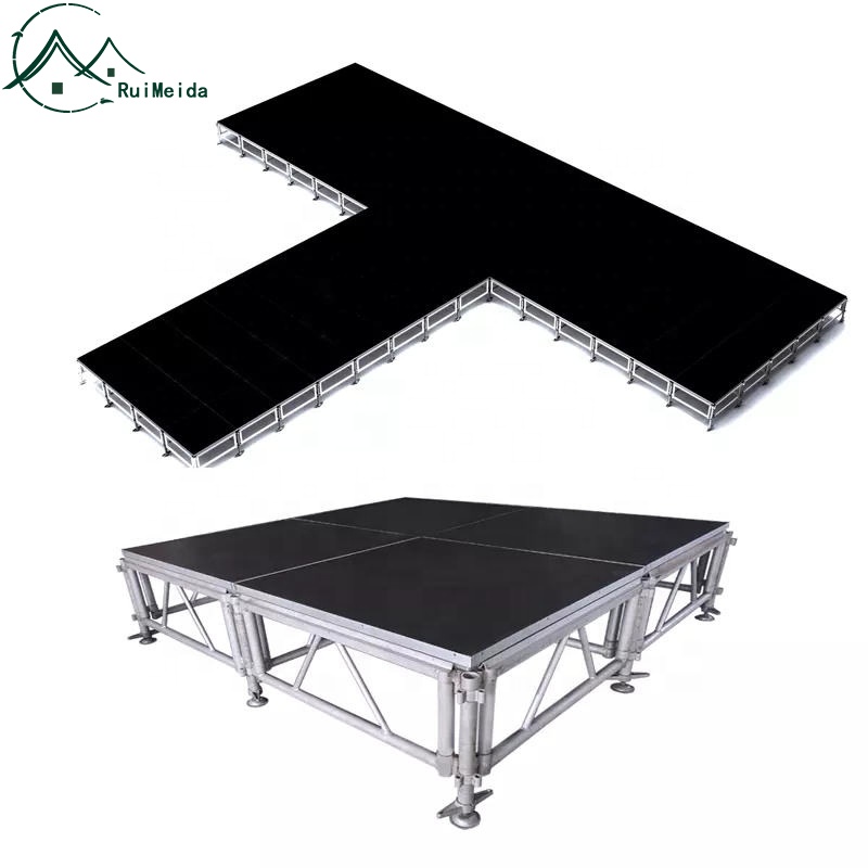 Plataforma de escenario para eventos al aire libre, podio de concierto, braguero de aluminio, luces de escenario, escenario de concierto