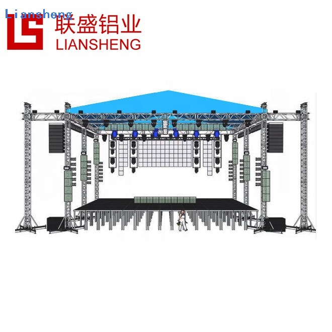 Gran oferta, diseño de tamaño personalizado, soporte de armazón de aluminio, iluminación LED, plataforma de escenario para DJ para eventos, espectáculos y conciertos