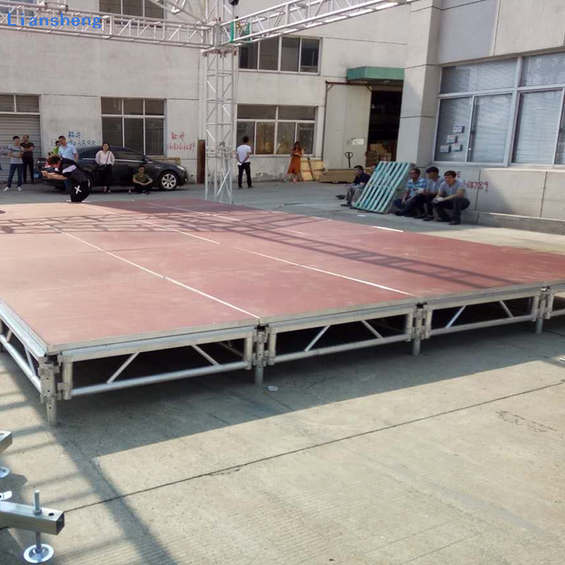 Plataforma de escenario para eventos de DJ con soporte de armadura de aluminio para exteriores, suministro directo de fábrica