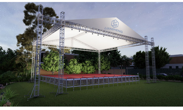 La armadura del altavoz de sonido exhibe la plataforma del escenario al aire libre el sistema de armadura de techo triangular de la armadura de iluminación de aluminio para eventos