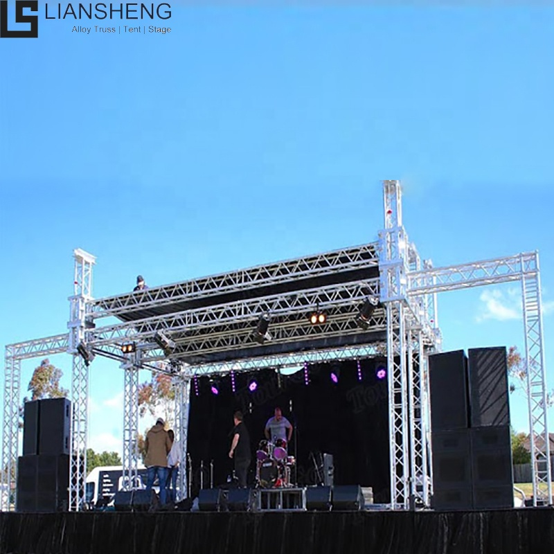 Escenario de evento de boda al aire libre, escenario de concierto portátil, plataforma de escenario con marco de aleación de aluminio para exposición