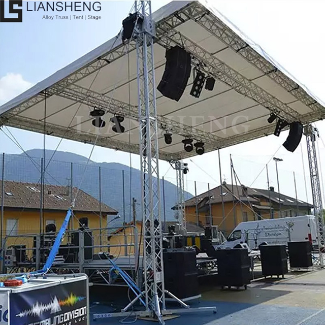 Gran oferta, equipo de luces de escenario de aluminio portátil, plataforma de podio, escenario de exhibición de armazón de aluminio