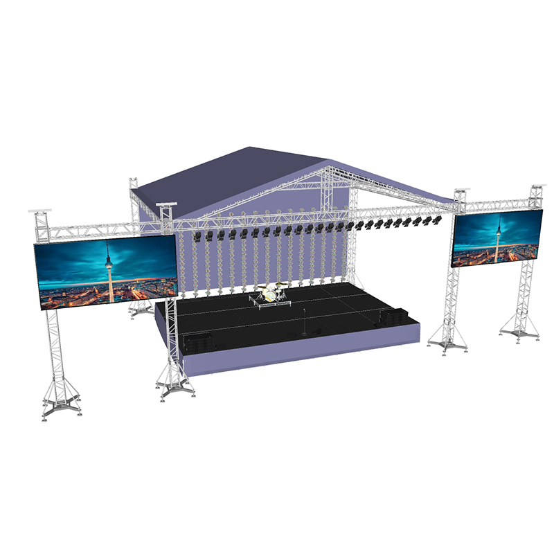 Precio de fábrica, armadura de techo personalizada de aluminio con sistema de elevación, escenario al aire libre de fácil instalación para eventos de concierto