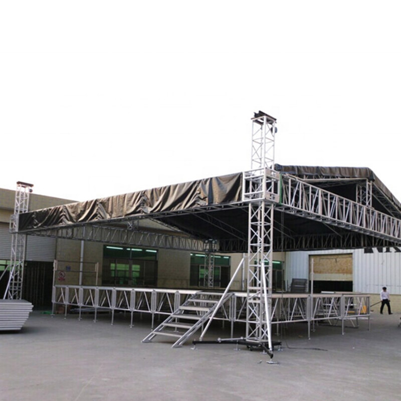 Gran oferta, equipo de luces de escenario de aluminio portátil, plataforma de podio, escenario de exhibición de armazón de aluminio