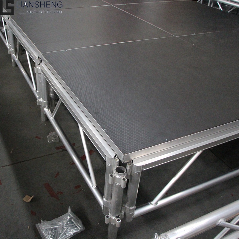 Plataforma de escenario para eventos al aire libre, podio de concierto, braguero de aluminio, luces de escenario, escenario de concierto