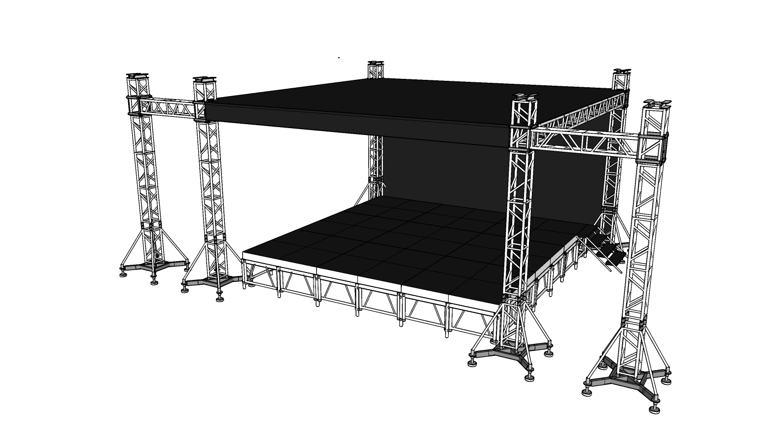 Concierto del podio de la etapa del evento del desfile de moda de la exhibición del braguero de la iluminación de aluminio al aire libre superior plano de aluminio