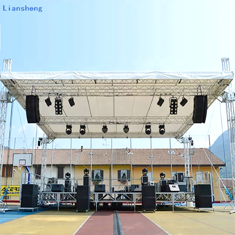 Sistema de escenario de armadura de techo personalizado de instalación rápida al aire libre con plataforma de escenario móvil para concierto de eventos