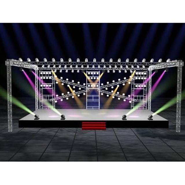 Podio de escenario de concierto de aleación de aluminio exterior, escenario con sistema de armadura Lage, precio de fábrica 