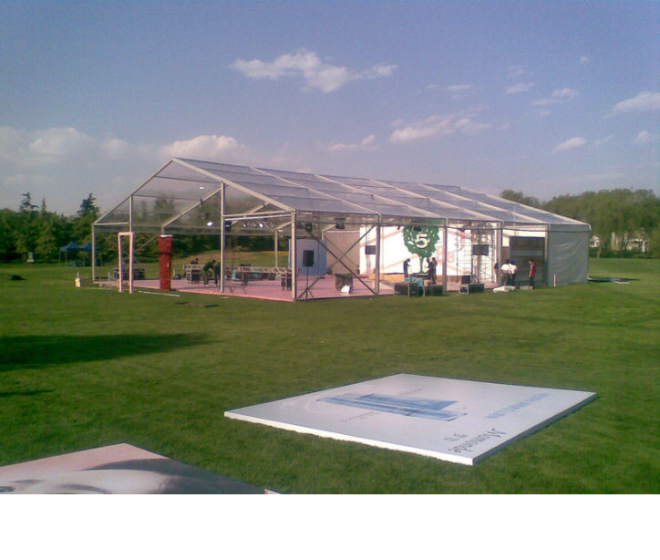 Carpa de fiesta de aluminio de tamaño personalizado, estilo de lujo, fácil instalación, pared de vidrio transparente, pared de PVC