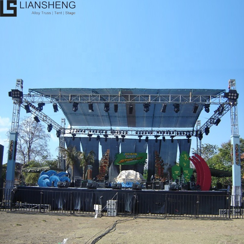 Escenario de evento de boda al aire libre, escenario de concierto portátil, plataforma de escenario con marco de aleación de aluminio para exposición