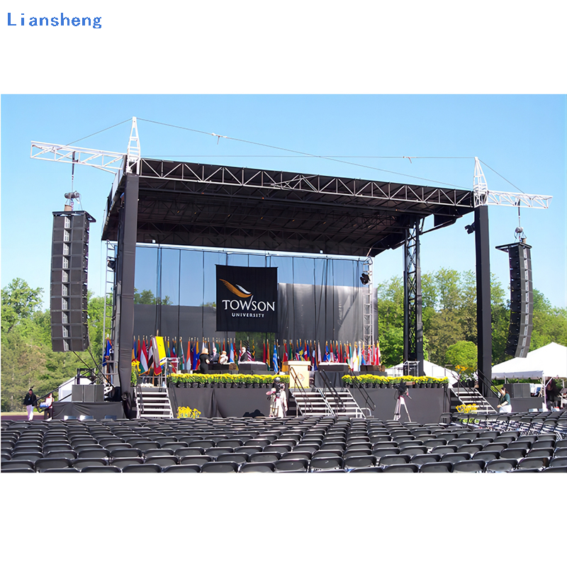 Armazón de aluminio para eventos, techo curvo, sistema de armazón, concierto al aire libre, plataforma de escenario, luces separadoras, exhibiciones de armazones