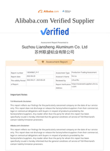 Certificado de aluminio Liansheng 4