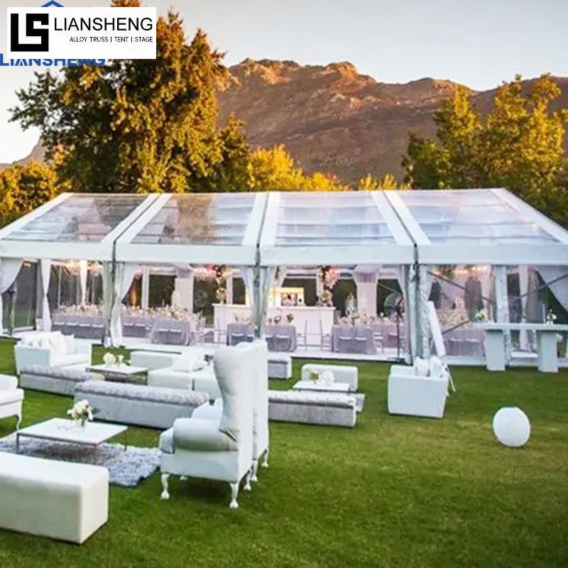 Carpa transparente para bodas al aire libre, carpa grande de lujo de aluminio para eventos y fiestas para 500 1000 personas