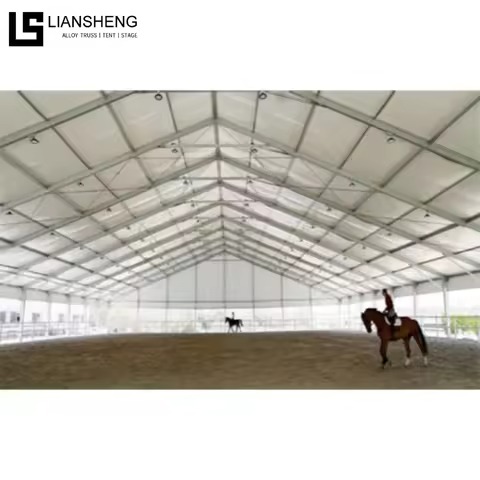 Precio de venta completo de fábrica barato de gran envergadura almacén industrial resistente tienda de almacenamiento con estructura de marco de aluminio de tela de PVC