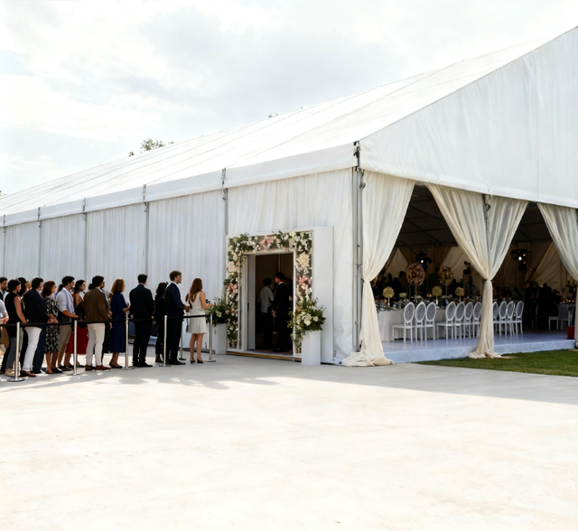 [Serie Cloud Hall] Carpa para bodas exclusiva de 20 × 50 m: uso de luz suave como pincel para tejer un romance sin interrupciones