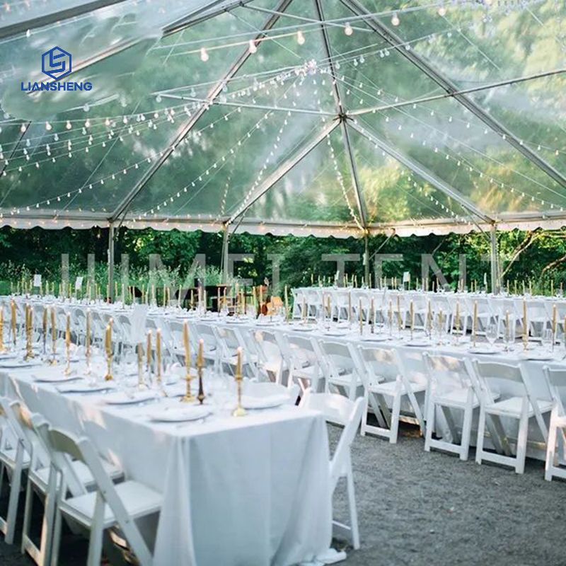  Tienda de boda de fiesta de lujo al aire libre, pagoda transparente de almacén de feria comercial en venta, palmo de 20x30m para eventos