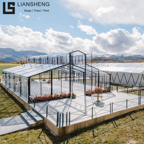 Carpa atrio de lujo con marco negro de aleación de aluminio para exposiciones, bodas y eventos