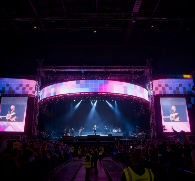 Sistema de armadura de aluminio para escenario de concierto grande de 20 m × 40 m