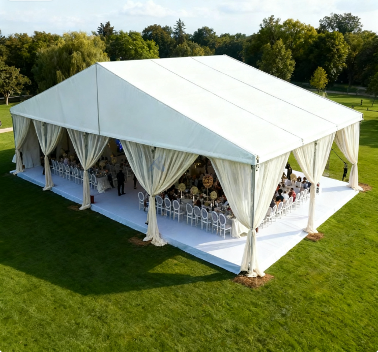 [Serie Cloud Hall] Carpa para bodas exclusiva de 20 × 50 m: uso de luz suave como pincel para tejer un romance sin interrupciones