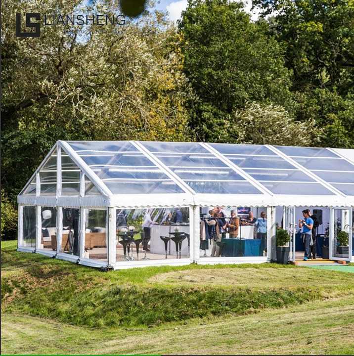 Carpa transparente para bodas con marco de aluminio para exteriores 20 x 40