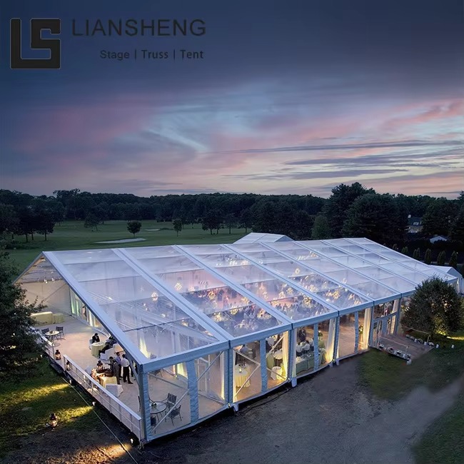 Tienda de campaña para eventos de boda con cubierta transparente de aleación de aluminio para 100 300 500 personas