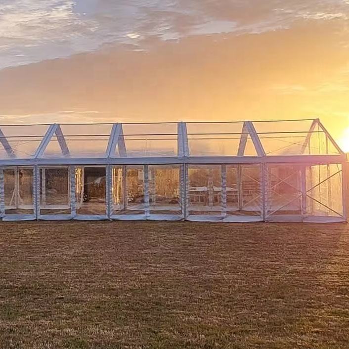 Carpa de aluminio de Pvc blanco transparente personalizada para eventos, tienda de bodas, carpa de marco negro de aluminio resistente grande para exteriores para bodas