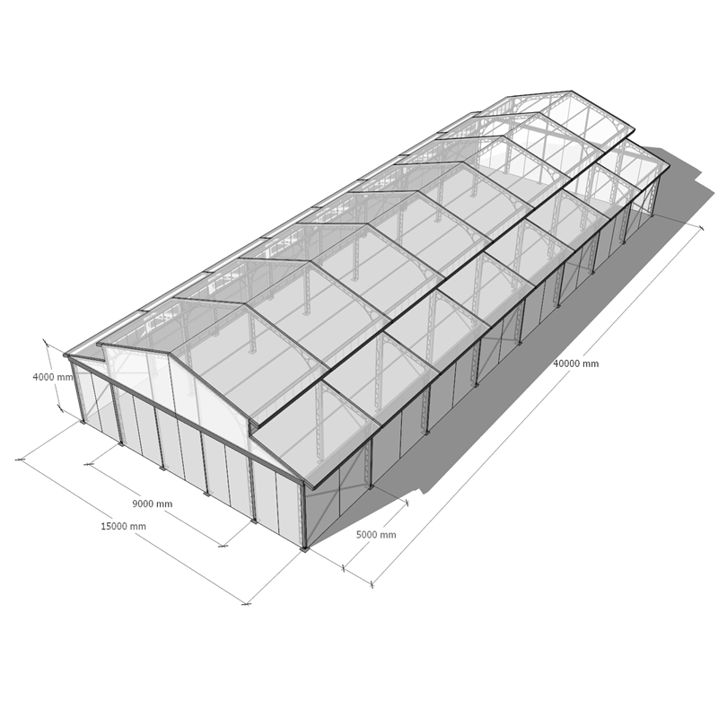 Carpa para eventos de invernadero con marco de aluminio para exteriores, atrio para fiesta de boda, lujo, 4 estaciones