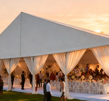[Serie Cloud Hall] Carpa para bodas exclusiva de 20 × 50 m: uso de luz suave como pincel para tejer un romance sin interrupciones