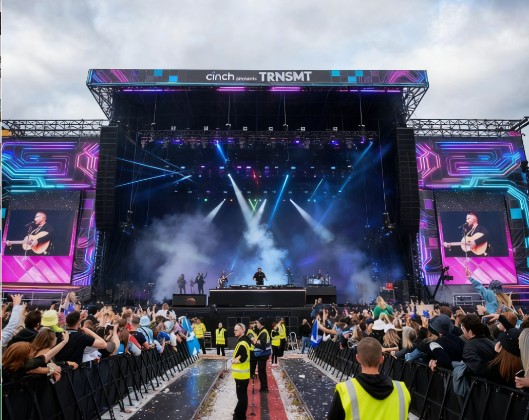 Sistema de armadura de aluminio para escenario de concierto grande de 20 m × 40 m