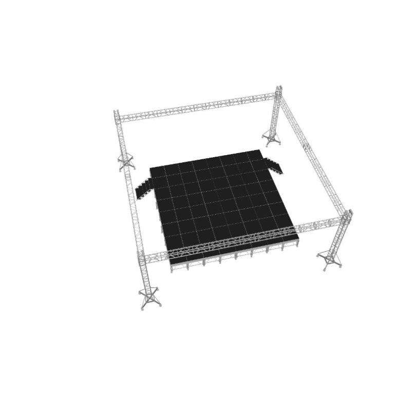 Escenario al aire libre del evento del concierto del diseño modificado para requisitos particulares del sistema de la etapa del braguero de aluminio superior plano del diseño libre