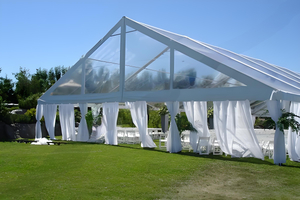 Carpa para fiestas de tamaño personalizado, carpa para eventos de fácil montaje, carpa para bodas con marco de aluminio de largo alcance y revestimiento de techo