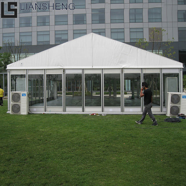 Carpa de lujo de aluminio grande para exteriores, 15m x 30m, carpas para ferias comerciales transparentes y blancas a la venta para eventos de iglesia