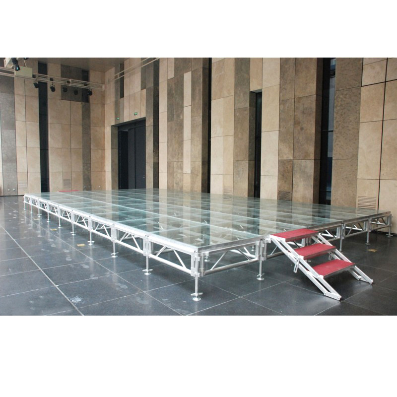 Etapa de acrílico de la plataforma del marco de aluminio ajustable transparente del concierto del acontecimiento de la altura