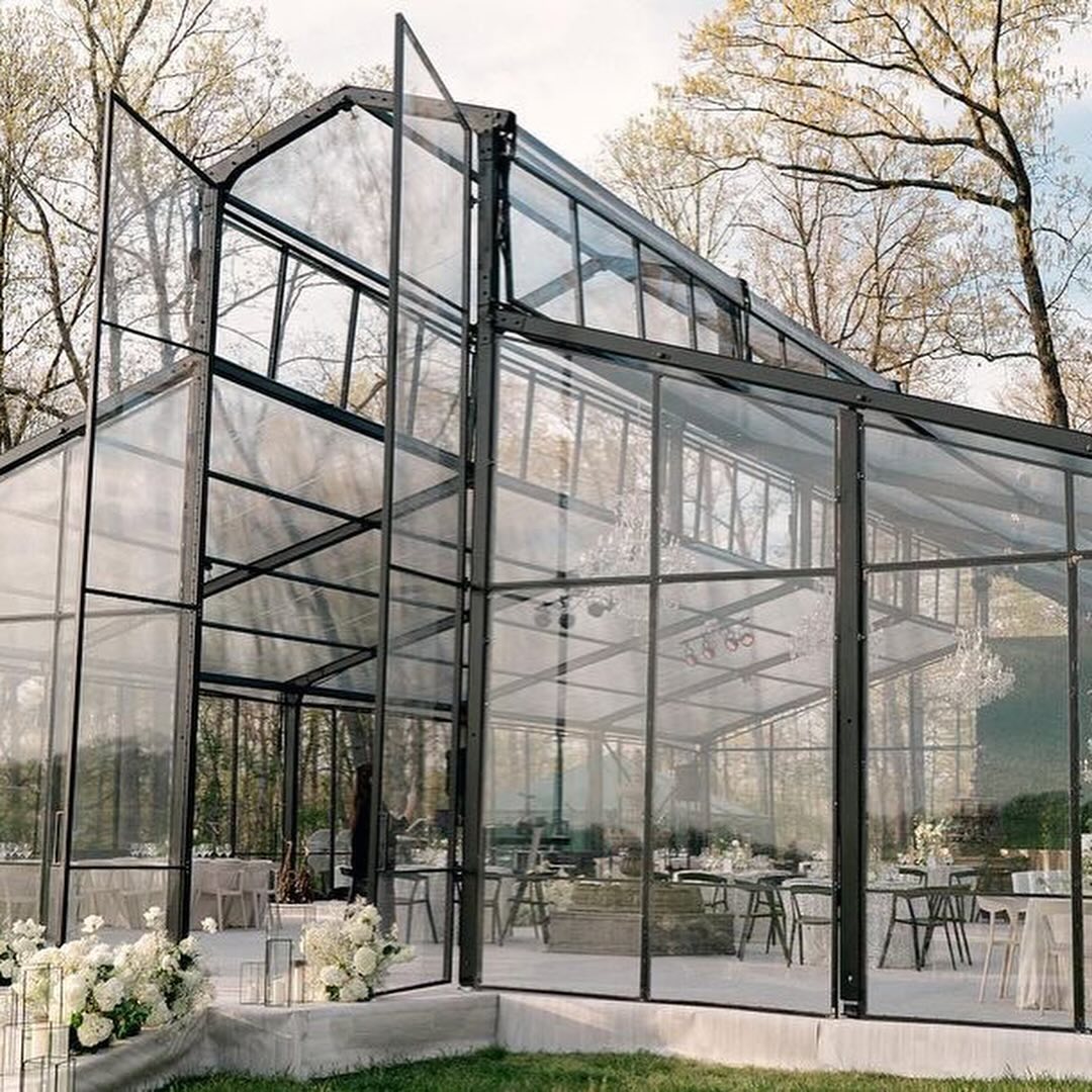 Carpa para fiesta de boda al aire libre de alta calidad, carpa de atrio transparente de lujo a la venta