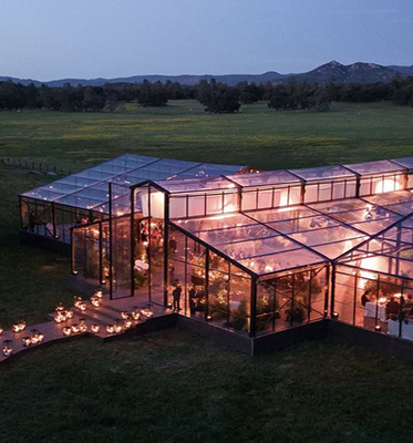 Tienda de cristal del invernadero de la estructura temporal de la iglesia grande de lujo al aire libre para el banquete de boda de los acontecimientos