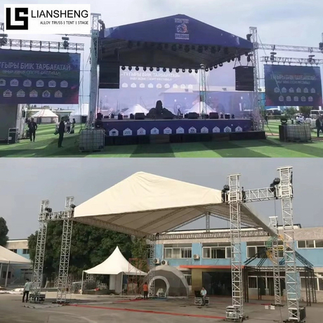 Escenario de eventos de aluminio con armazón de iluminación para stand de exposiciones y exposiciones