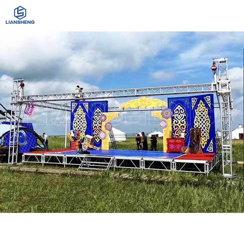 Gran armazón móvil y escenario de iluminación para conciertos, estructura de exhibición personalizable, instalación rápida, último estilo a la venta