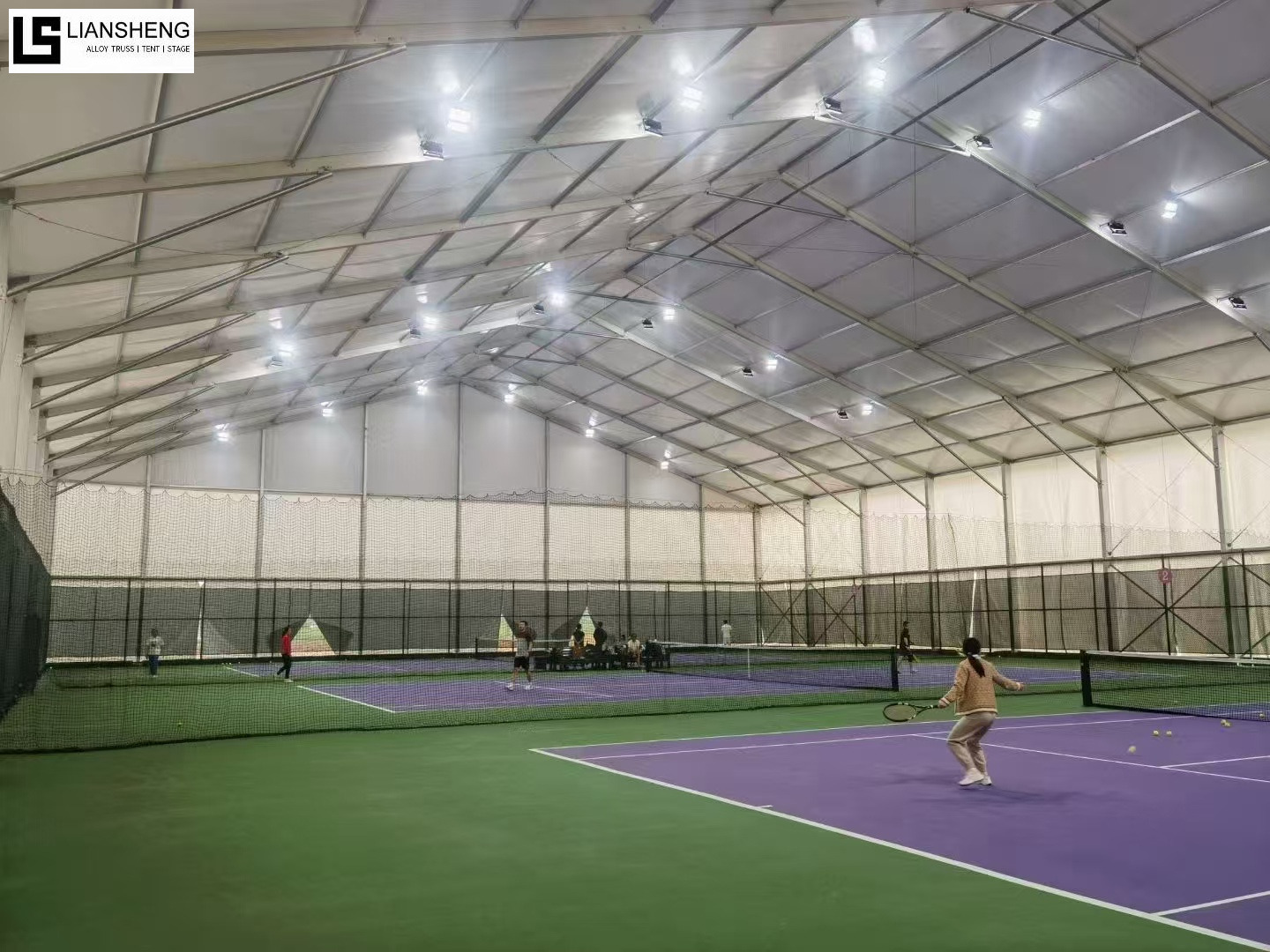 Carpa deportiva poligonal de aleación de aluminio para eventos, estadios, piscinas y competiciones a gran escala