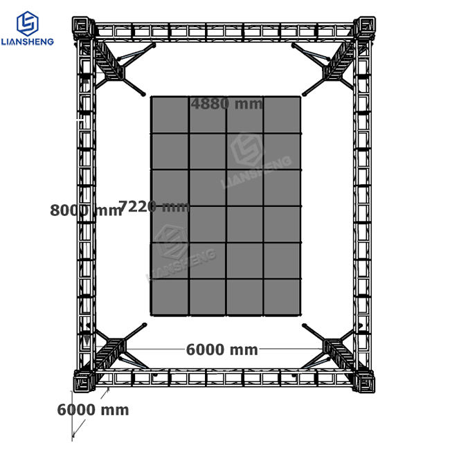 Estructura del braguero de la etapa del concierto del evento del braguero del tornillo de la espita de la aleación de aluminio del tejado plano de los 8*6*6m