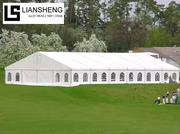 Carpa atrio de aleación de aluminio con cubierta de PVC transparente con marco negro, carpa para fiesta de boda para eventos al aire libre de 100 a 500 personas