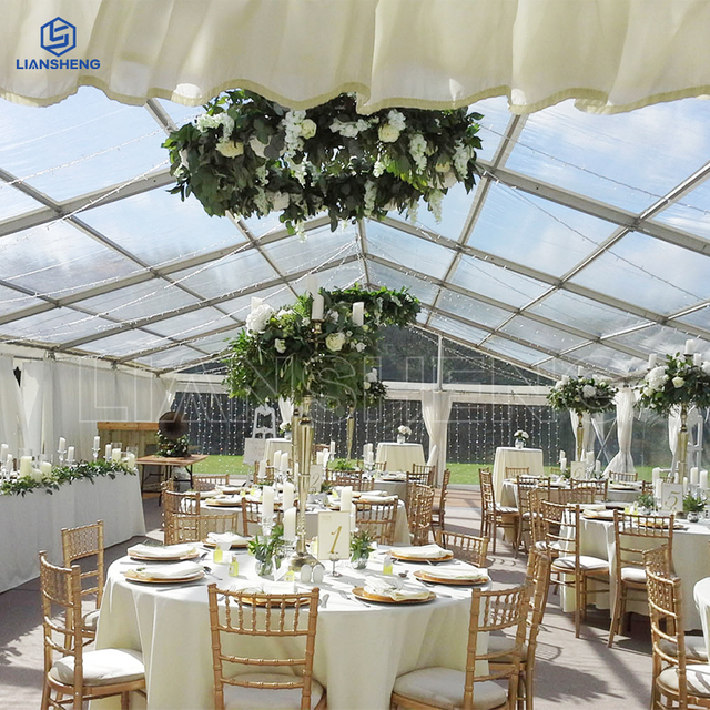Carpa transparente para bodas de PVC de 20 m × 50 m