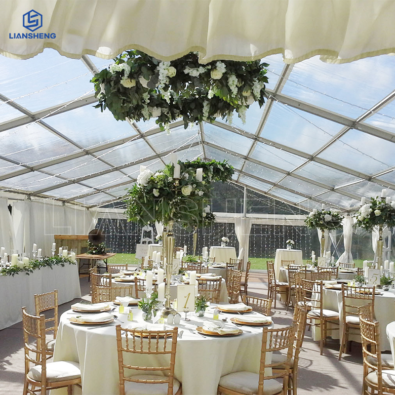 Carpa transparente para bodas de PVC de 20 m × 50 m