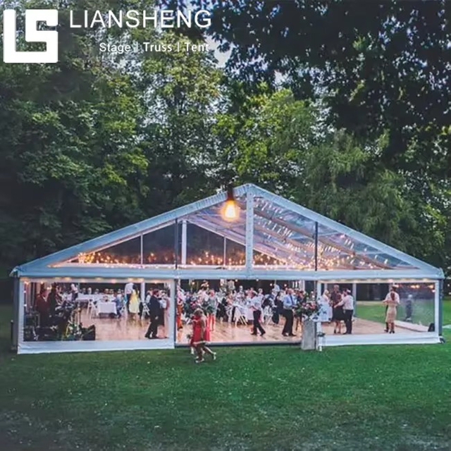 Tienda de campaña para eventos de boda con cubierta transparente de aleación de aluminio para 100 300 500 personas