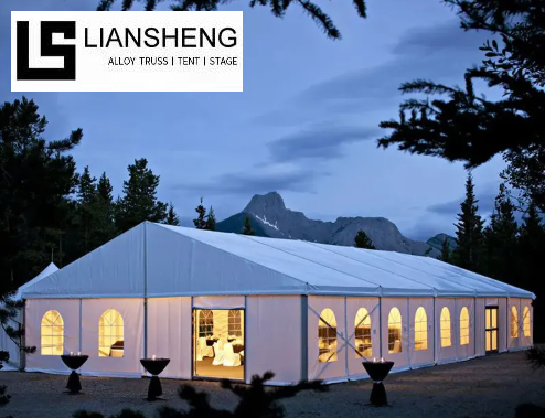 Carpa atrio de aleación de aluminio con cubierta de PVC transparente con marco negro, carpa para fiesta de boda para eventos al aire libre de 100 a 500 personas