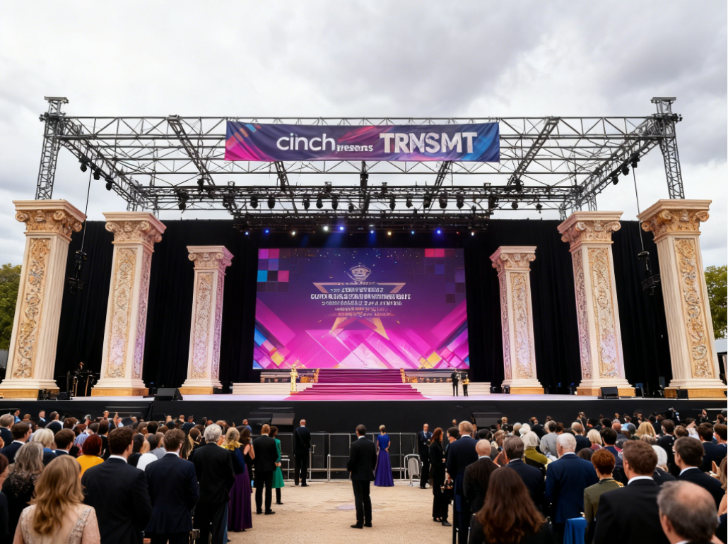 Sistema de armadura de aluminio para escenario de concierto grande de 20 m × 40 m