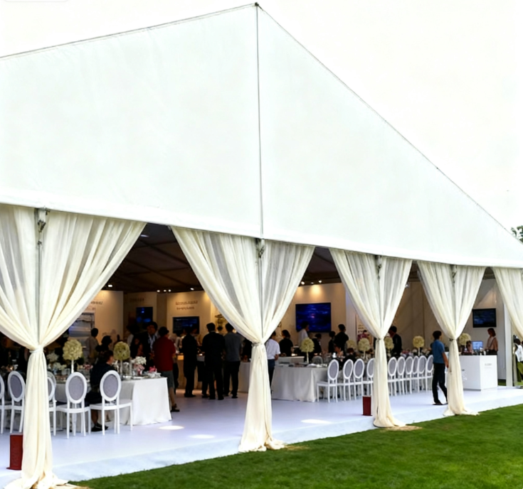 [Serie Cloud Hall] Carpa para bodas exclusiva de 20 × 50 m: uso de luz suave como pincel para tejer un romance sin interrupciones
