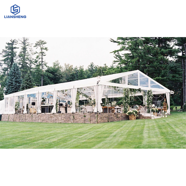 Carpa transparente para eventos y fiestas de bodas con marco de aluminio de alta calidad, 300 asientos 